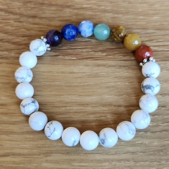 Hand Crafted Jewelry - 7 Chakra Gemstone Beads Bracelet